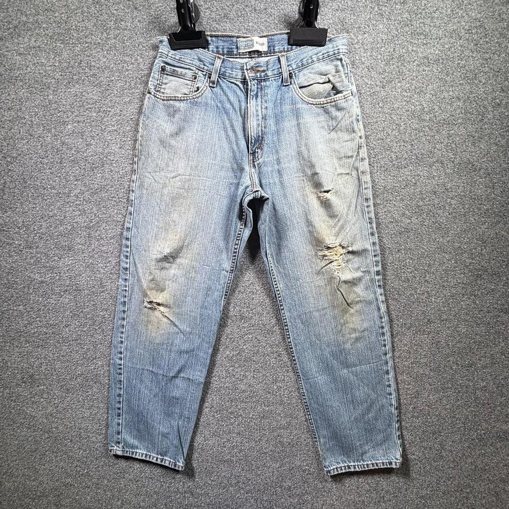 Signature by Levi's Tapered Jeans Men's 34x32 Blue Cotton Denim Relaxed Faded